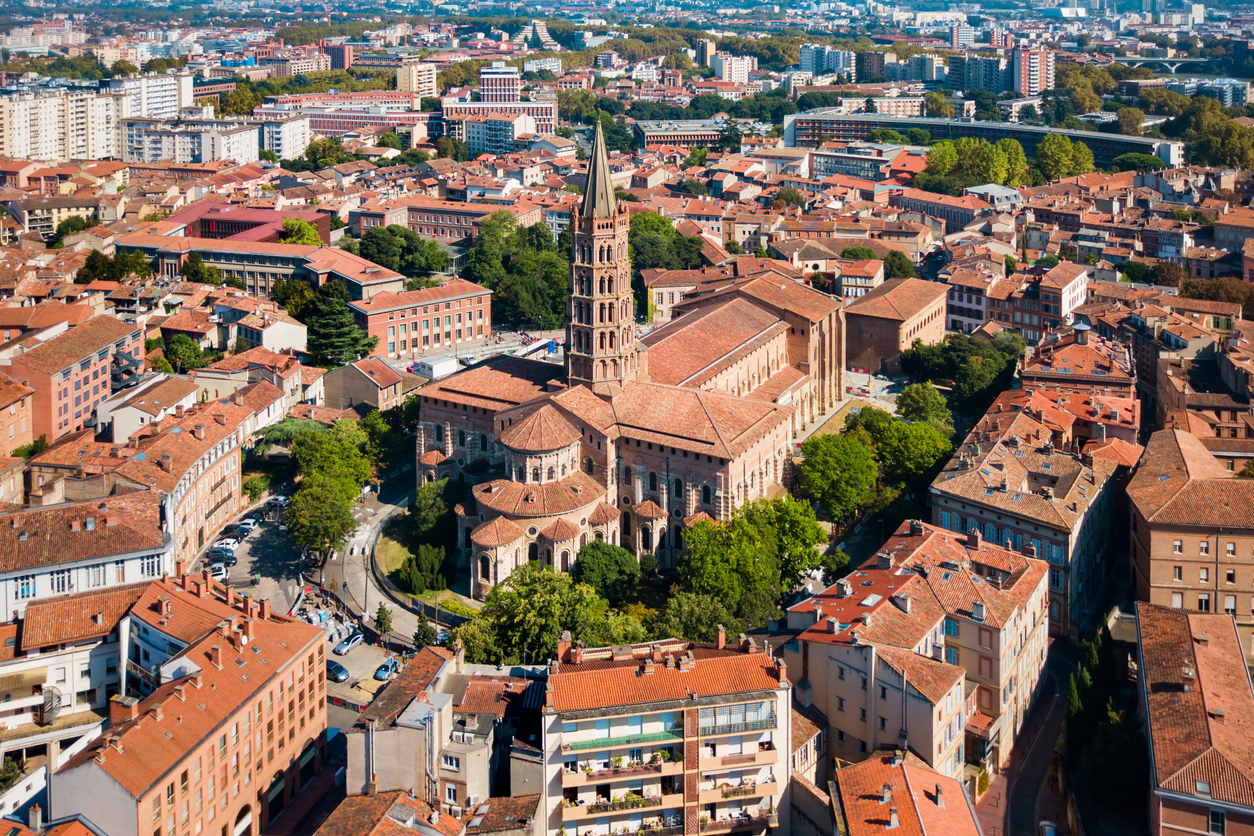 Vue de Toulouse, la ville rose