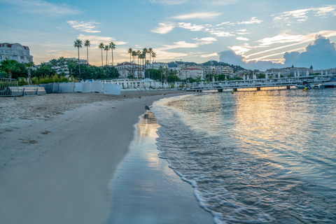Amazing sunrise in Cannes (beach maybe of Palais des Festivals et des Congrès)