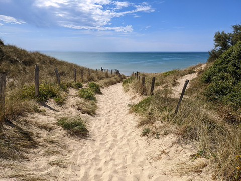 Scène de plage de l’Ile de Ré avec dunes