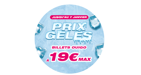 Jusqu'au 7 janvier, profitez de billets à 19€ max avec les prix gelés
