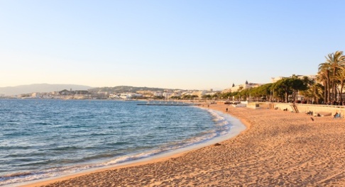 Vue jour plage, Cannes, France