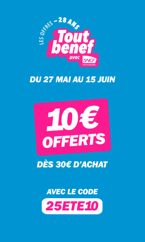 10€ offerts dès 30€ d'achat avec le code 25ETE10