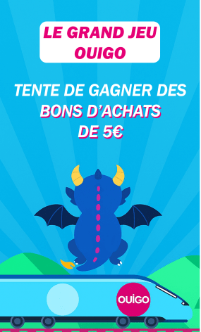 Gagne des bons d'achats de 5€ avec le grand jeu ouigo
