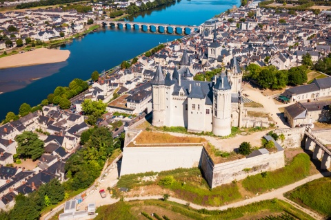 Vue aérienne du Château de Saumur