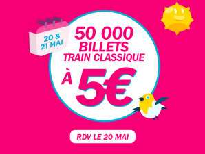 50000 billets à 5€ le 20 mai